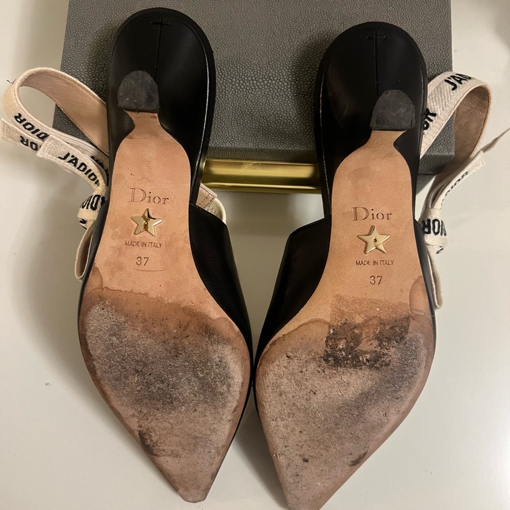 Authentic CHRISTIAN DIOR Lambskin Ribbon J'Adior
Slingback 65mm Pumps 37 - Picture 4 of 10